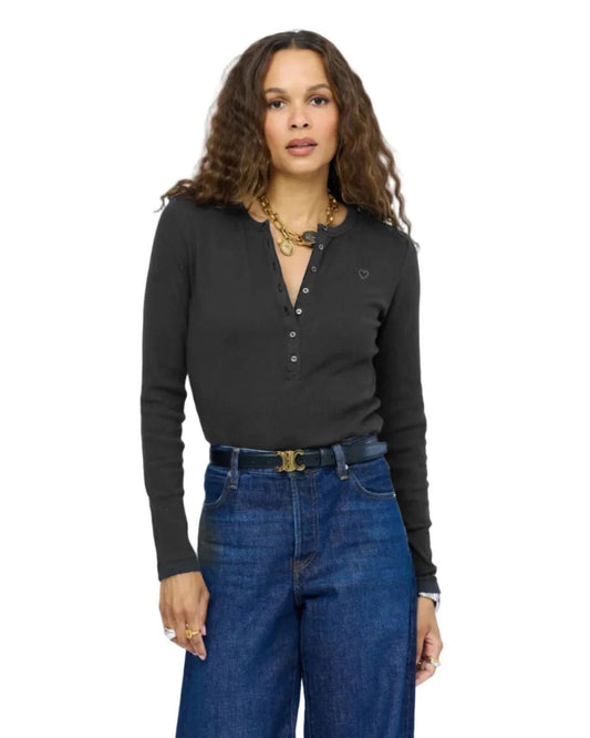 Long Sleeve Rib Henley