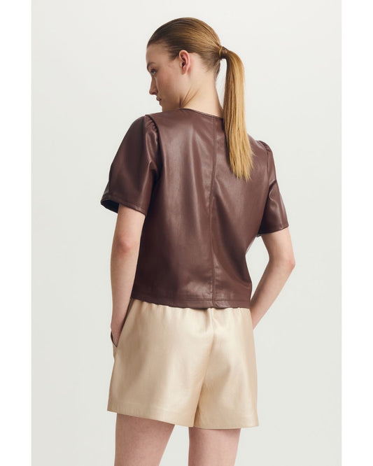 Houston Faux Leather Top