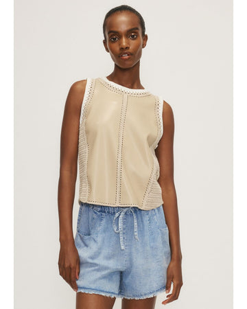 Naru Mixed Media Crocheted Tank Top