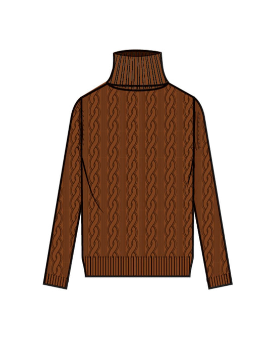 Cotton Cable Turtleneck