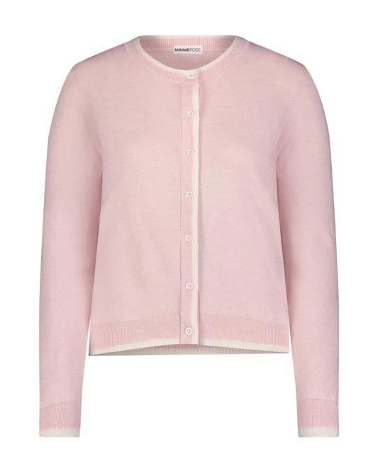 Cotton Cashmere Tipped Cardigan