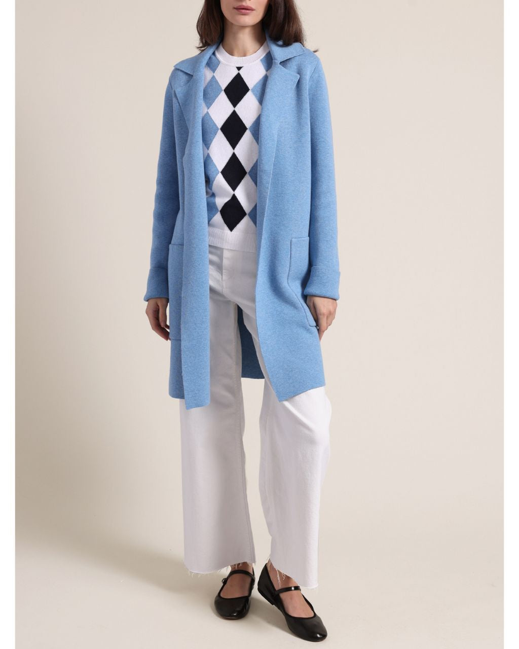 Cotton Cashmere Solid Double Face Notch Collar Coat