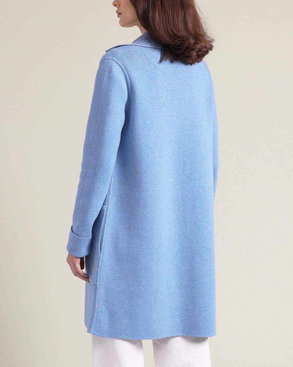 Cotton Cashmere Solid Double Face Notch Collar Coat
