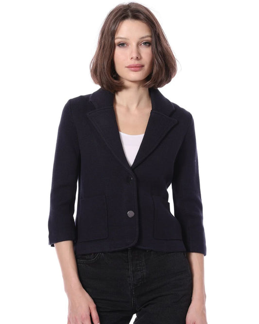 Cotton Blend Shrunken Blazer