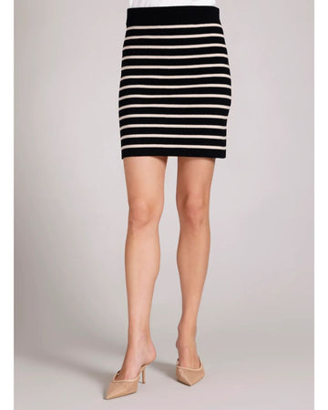 Cotton Cashmere Striped Mini Skirt