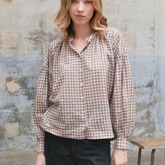 Moismont Women's Viviane Checked Blouse in Nagpur Pop Pink