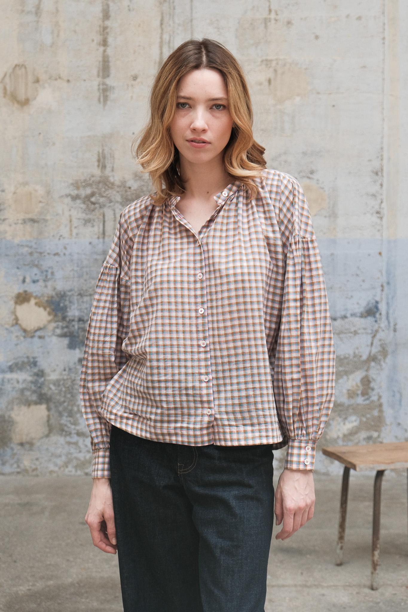 Moismont Women's Viviane Checked Blouse in Nagpur Pop Pink