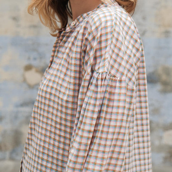 Moismont Women's Viviane Checked Blouse in Nagpur Pop Pink