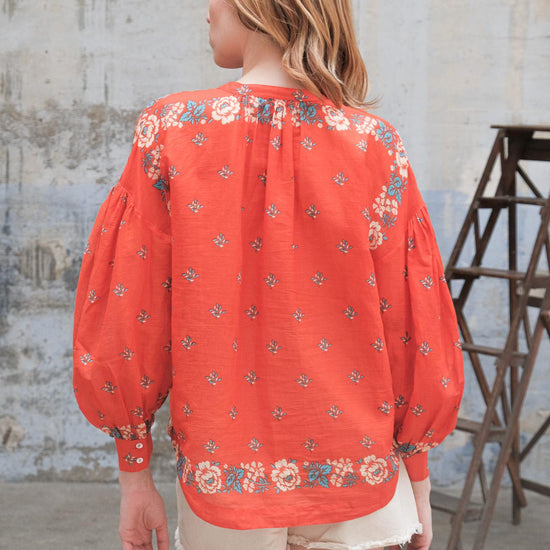 Moismont Women's Viviane Floral Blouse in Poppy Red