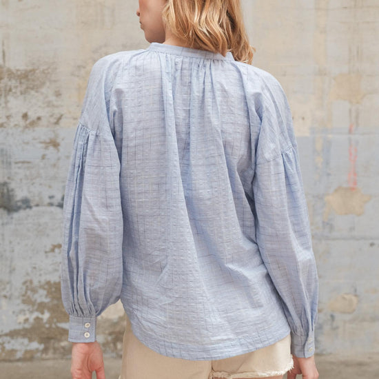 Moismont Women's Viviane Checked Blouse in Griotte Violette