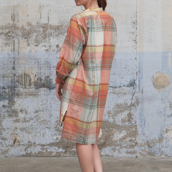 Moismont Martine Plaid Print Midi Dress in Madurai Poppy Red