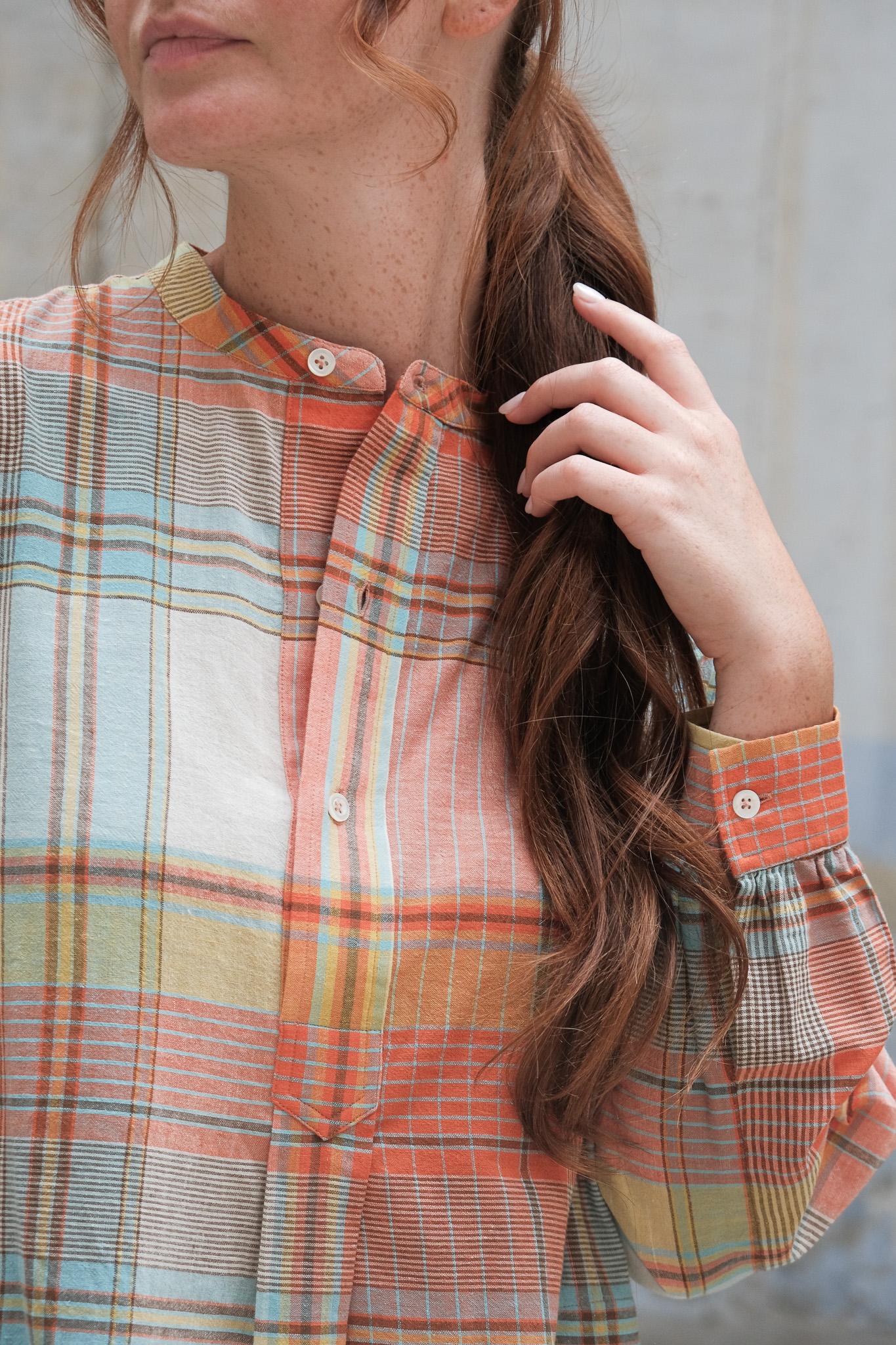 Moismont Martine Plaid Print Midi Dress in Madurai Poppy Red