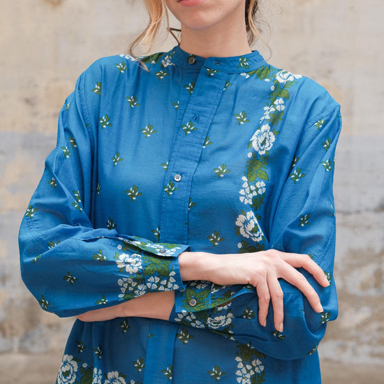 Moismont Chloe Dress in Patchwork Blue