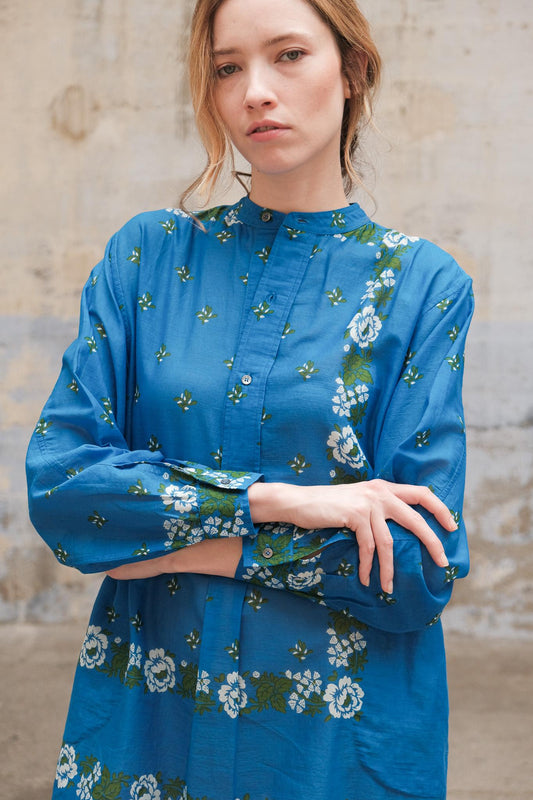 Moismont Chloe Dress in Patchwork Blue