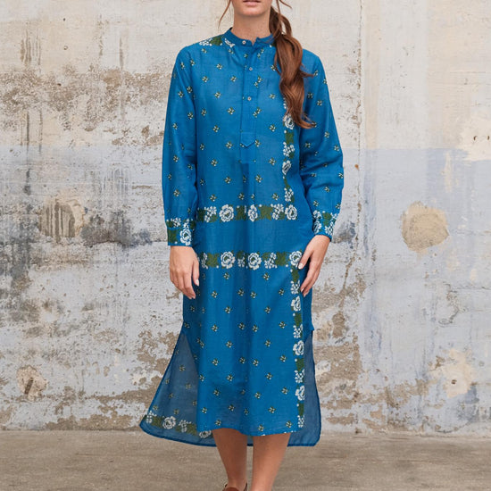 Moismont Chloe Dress in Patchwork Blue