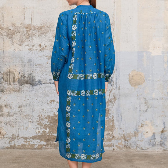 Moismont Chloe Dress in Patchwork Blue