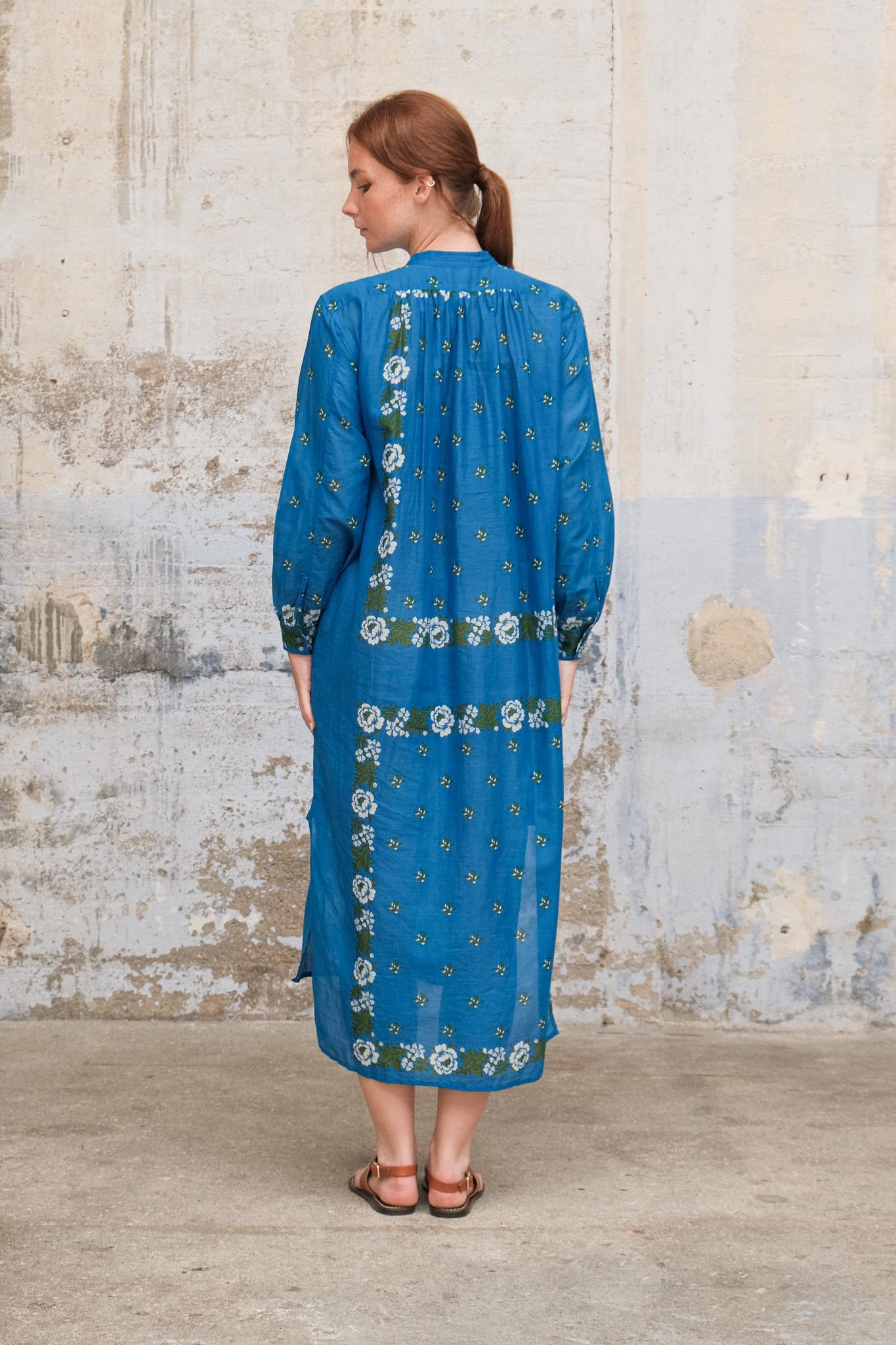 Moismont Chloe Dress in Patchwork Blue