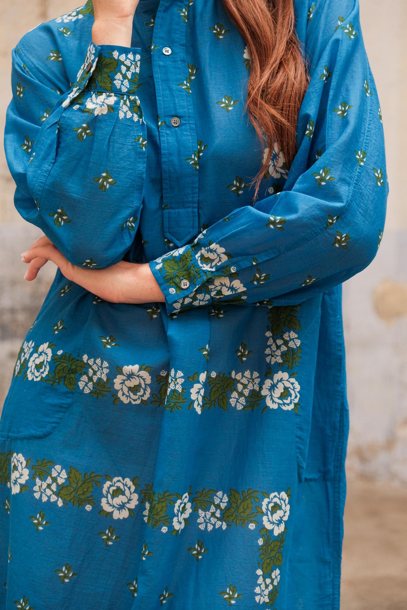 Moismont Chloe Dress in Patchwork Blue