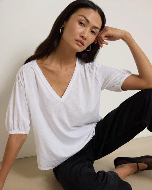 Edie Shirred Shoulder Tee