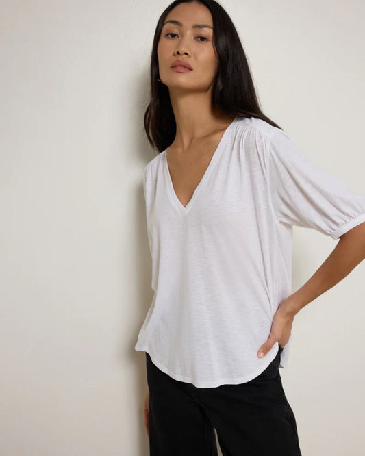 Edie Shirred Shoulder Tee