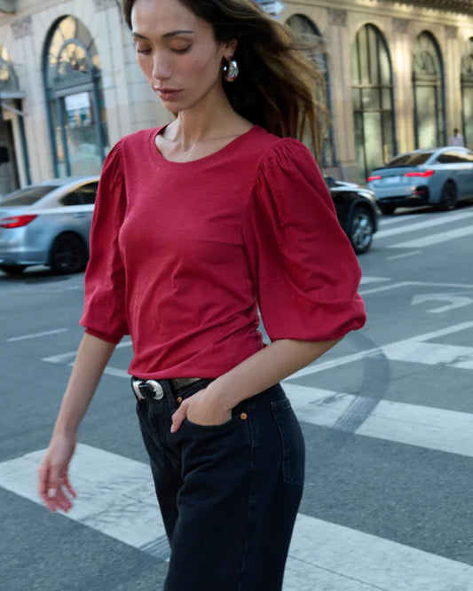 Loren Smocked Peasant Tee