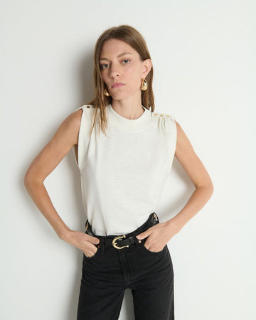 Mikka Buttoned Shoulder Tank