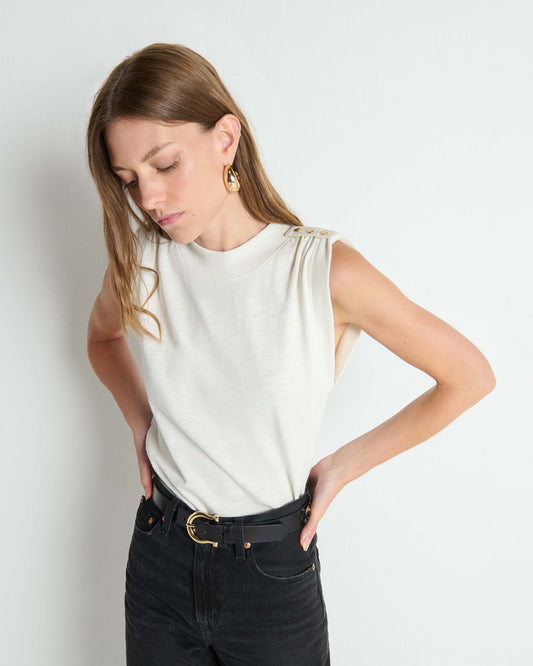 Mikka Buttoned Shoulder Tank