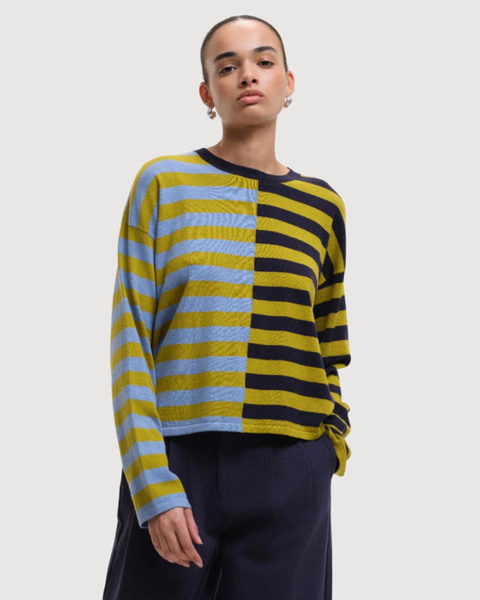 Kira Striped Sweater - Blue