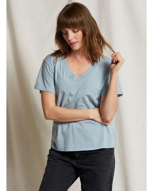Hendrix - Cotton Boxy V Neck Tee - SS25