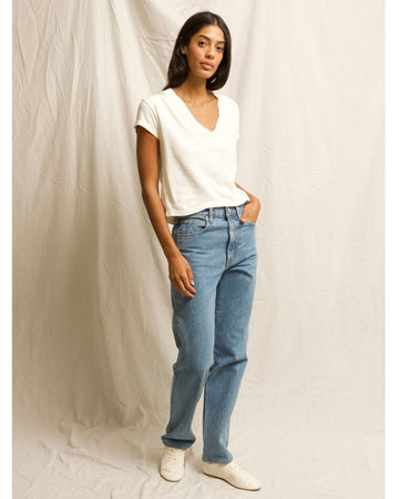 Alanis-Recycled Cotton  V Neck Tee