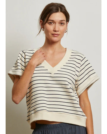 Briggs Striped French Terry Shortsleeve Sweatshirt