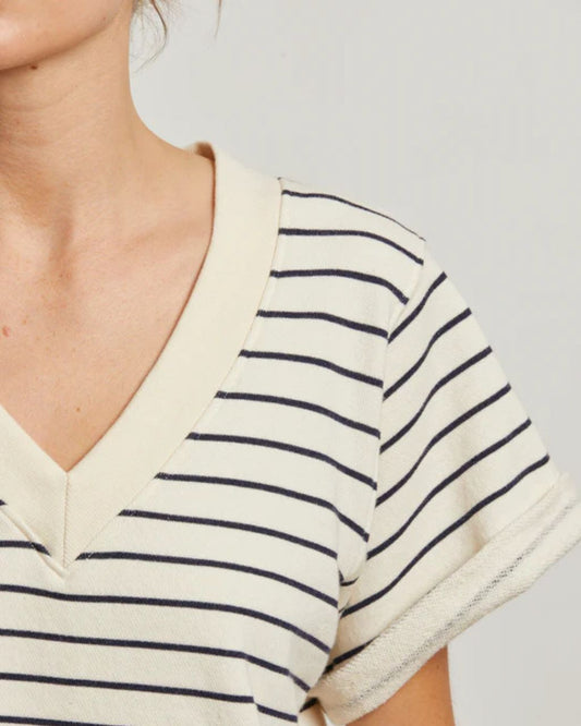 Briggs Striped French Terry Shortsleeve Sweatshirt
