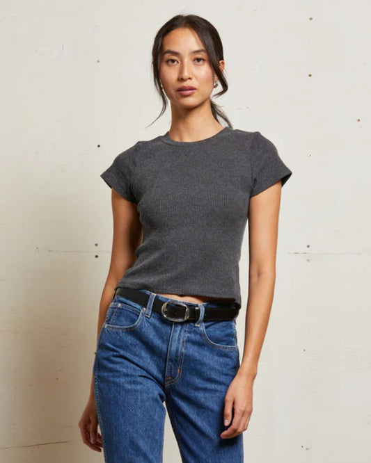 Gabby Sweater Rib Short Sleeve Crew Neck