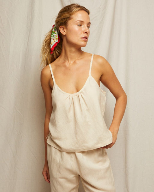 Paulette Woven Linen Tank