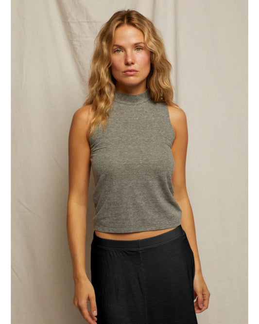 Phoebe Slub Jersey Mock Neck Tank