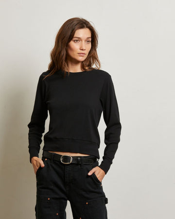 Stef Luxe Rib Pullover Sweatshirt