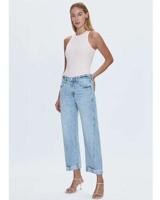 Kacey Mid-Rise Straight Cuffed Jean - SUMMER