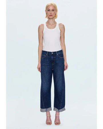 Kacey Mid-Rise Straight Cuffed Jean