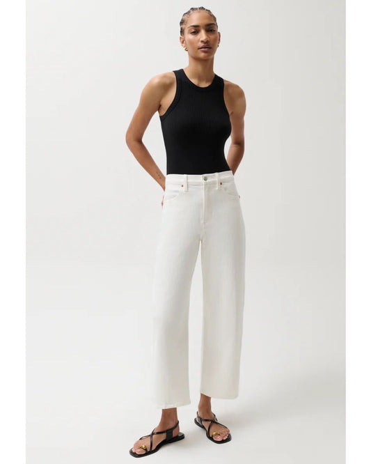 Kyra High Rise Bowed Ankle - Antique White