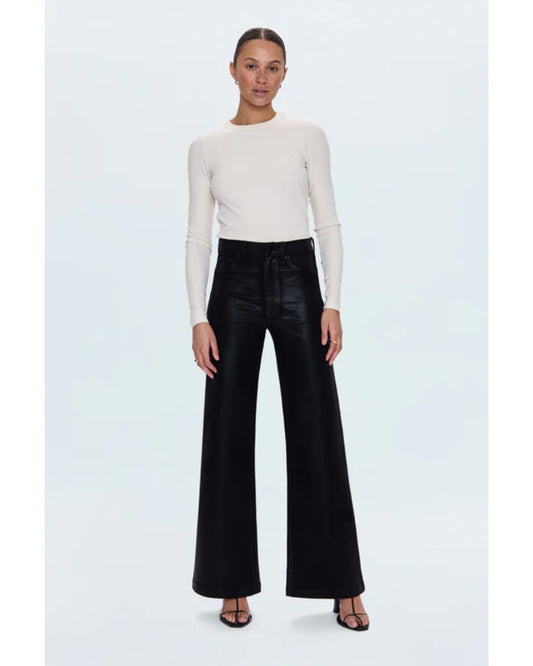 Lana High Rise Ultra Wide - Coated Noir