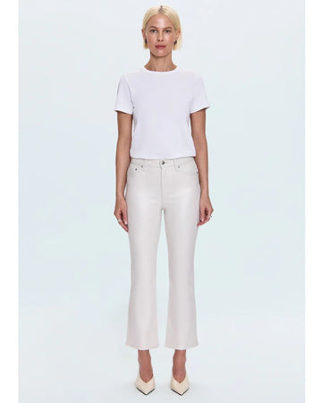 Lennon High Rise Crop Boot Pant - Ivory Luster