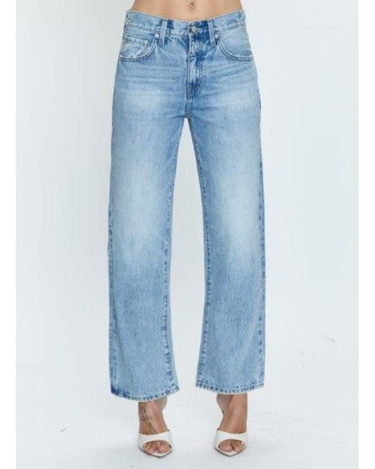 Lexi Mid Rise Bowed Straight