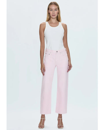 Lexi Mid Rise Bowed Straight - Blush