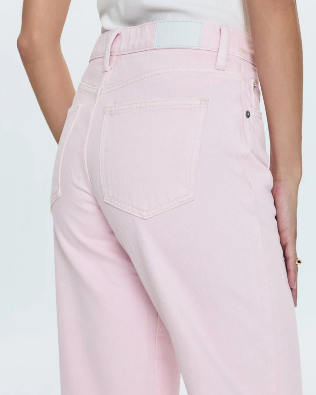 Lexi Mid Rise Bowed Straight - Blush