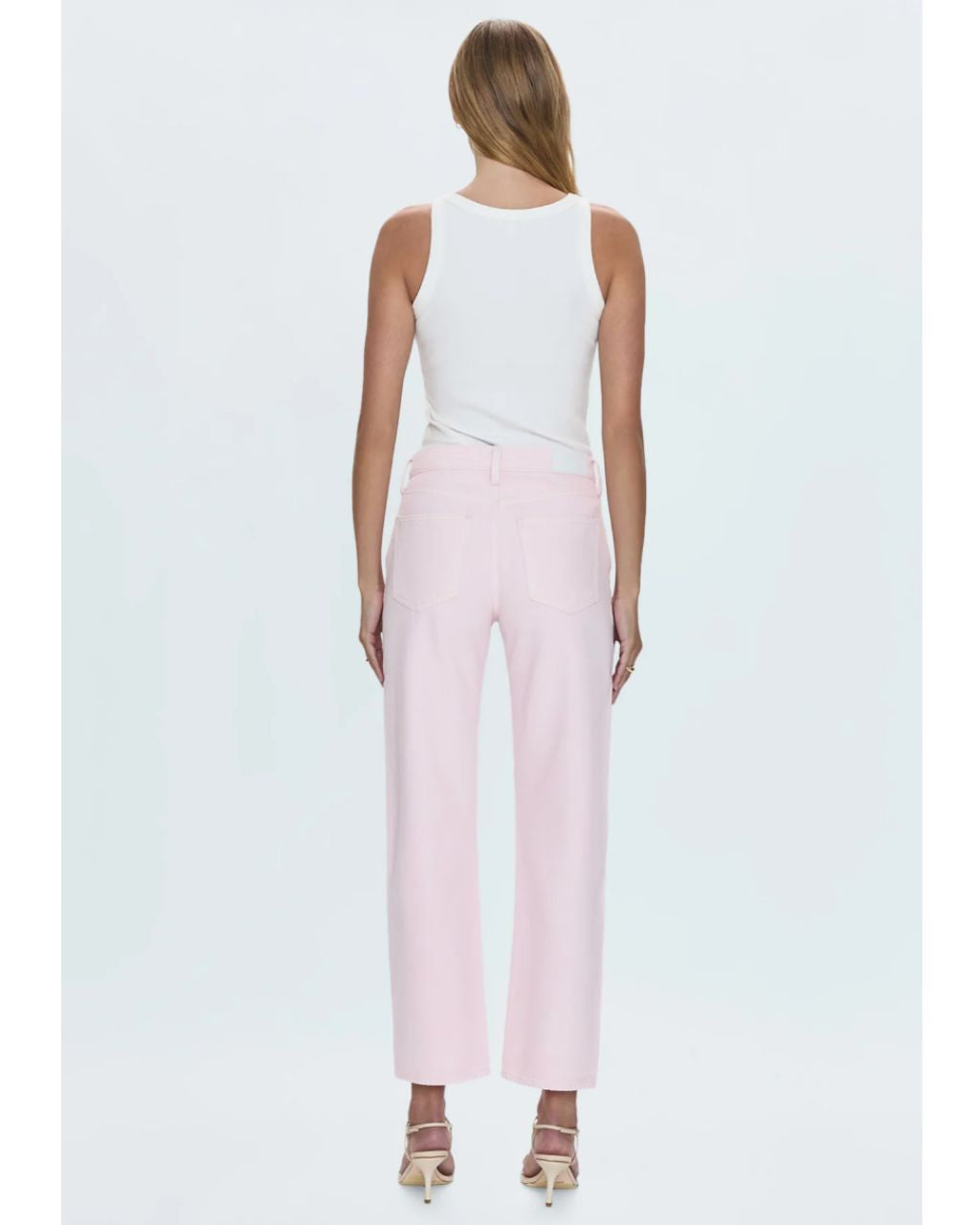 Lexi Mid Rise Bowed Straight - Blush