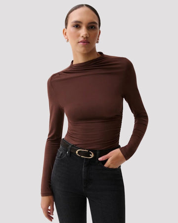 Nathalia Draped Mock Neck