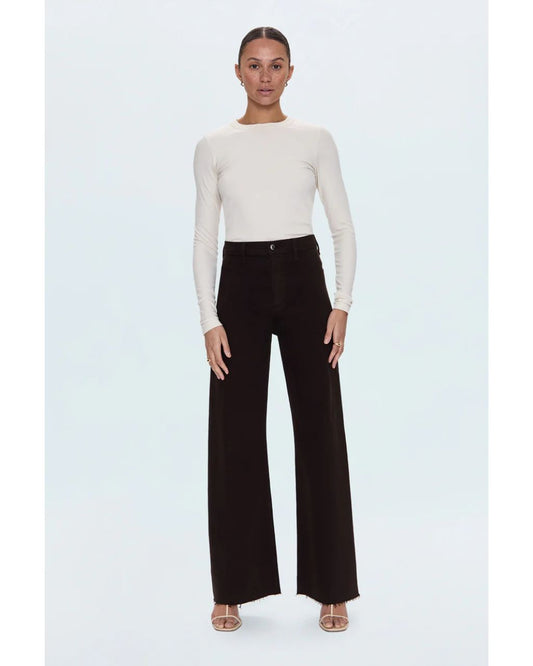 Penny High Rise Wide Leg Jean - Mocha