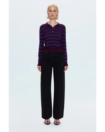 Tate High-Rise Bowed Wide Leg Jean - Midnight Hour