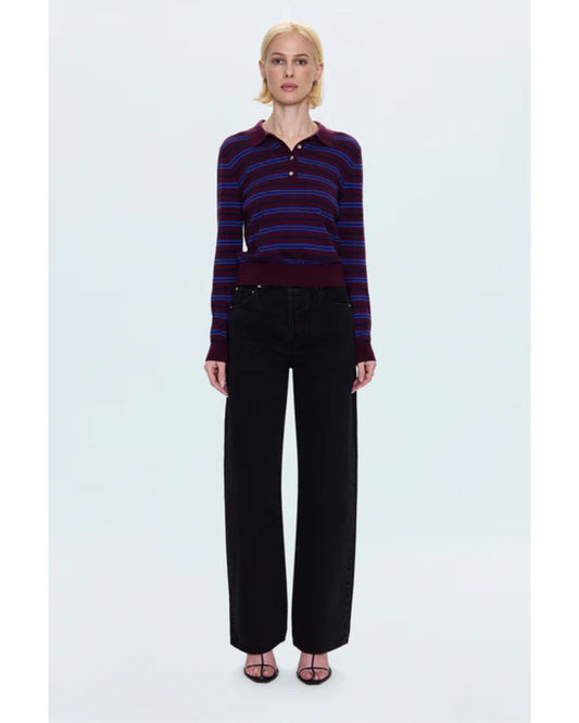 Tate High-Rise Bowed Wide Leg Jean - Midnight Hour