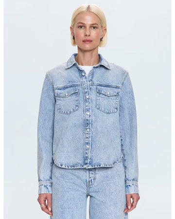 Thea Shrunken Denim Shacket - Modena Vintage